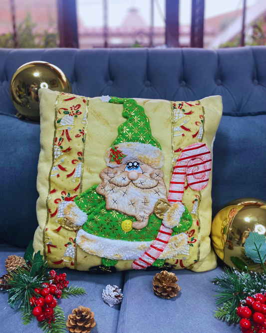 Funda de cojin Santa Claus con baston